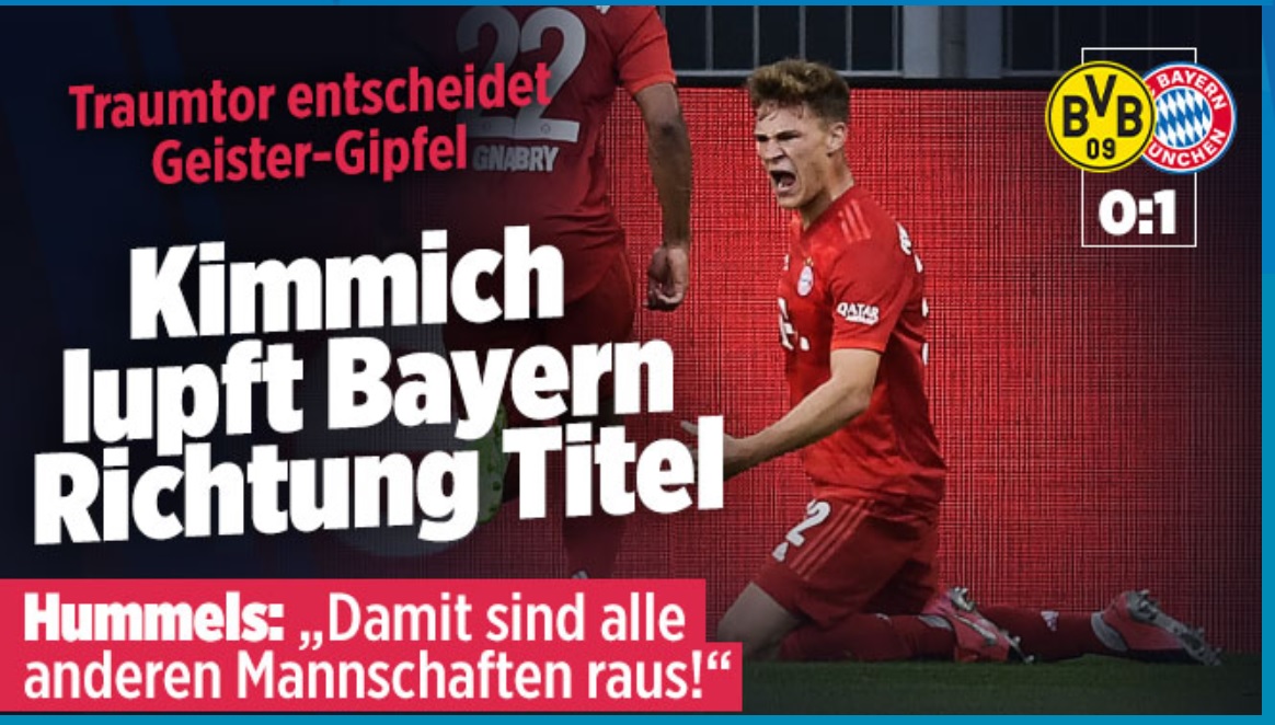 Bundesliga Niemieckie Media Po Meczu Borussia Bayern Kimmich