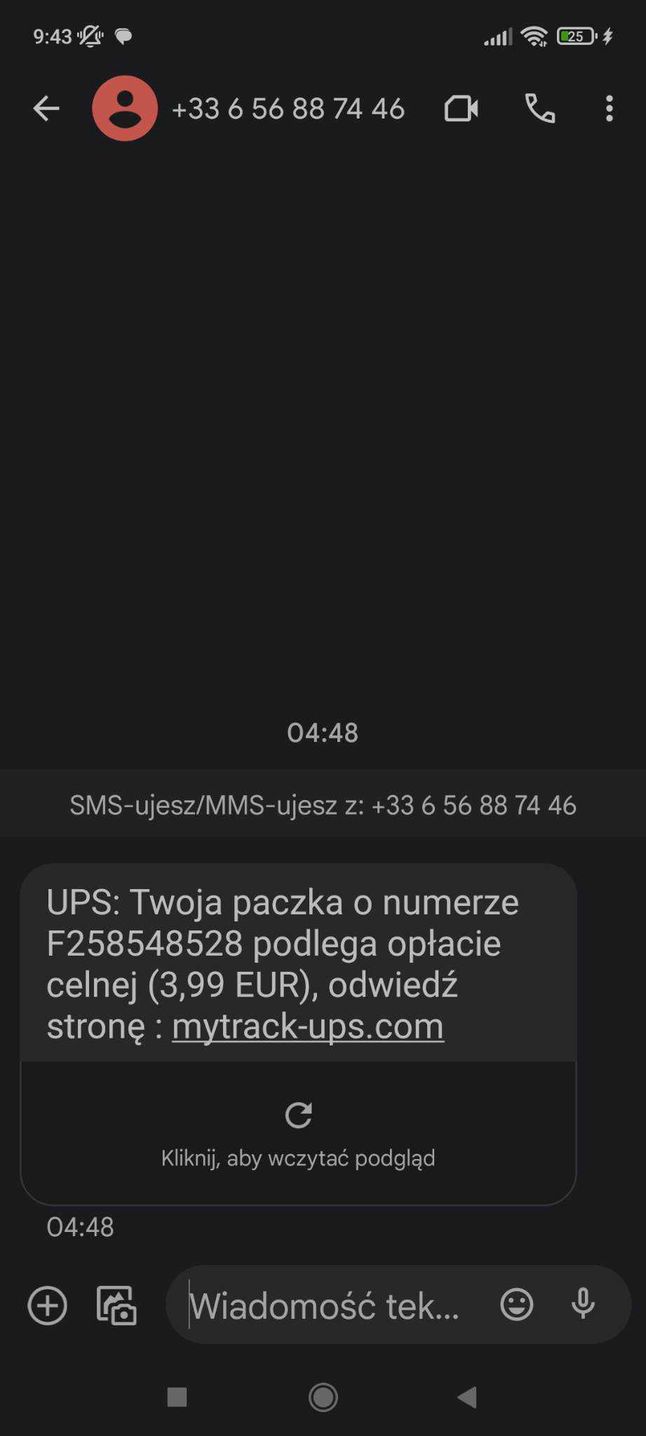 Sms O Op Acie Celnej Uwa Aj Bo Mo Esz Straci Pieni Dze