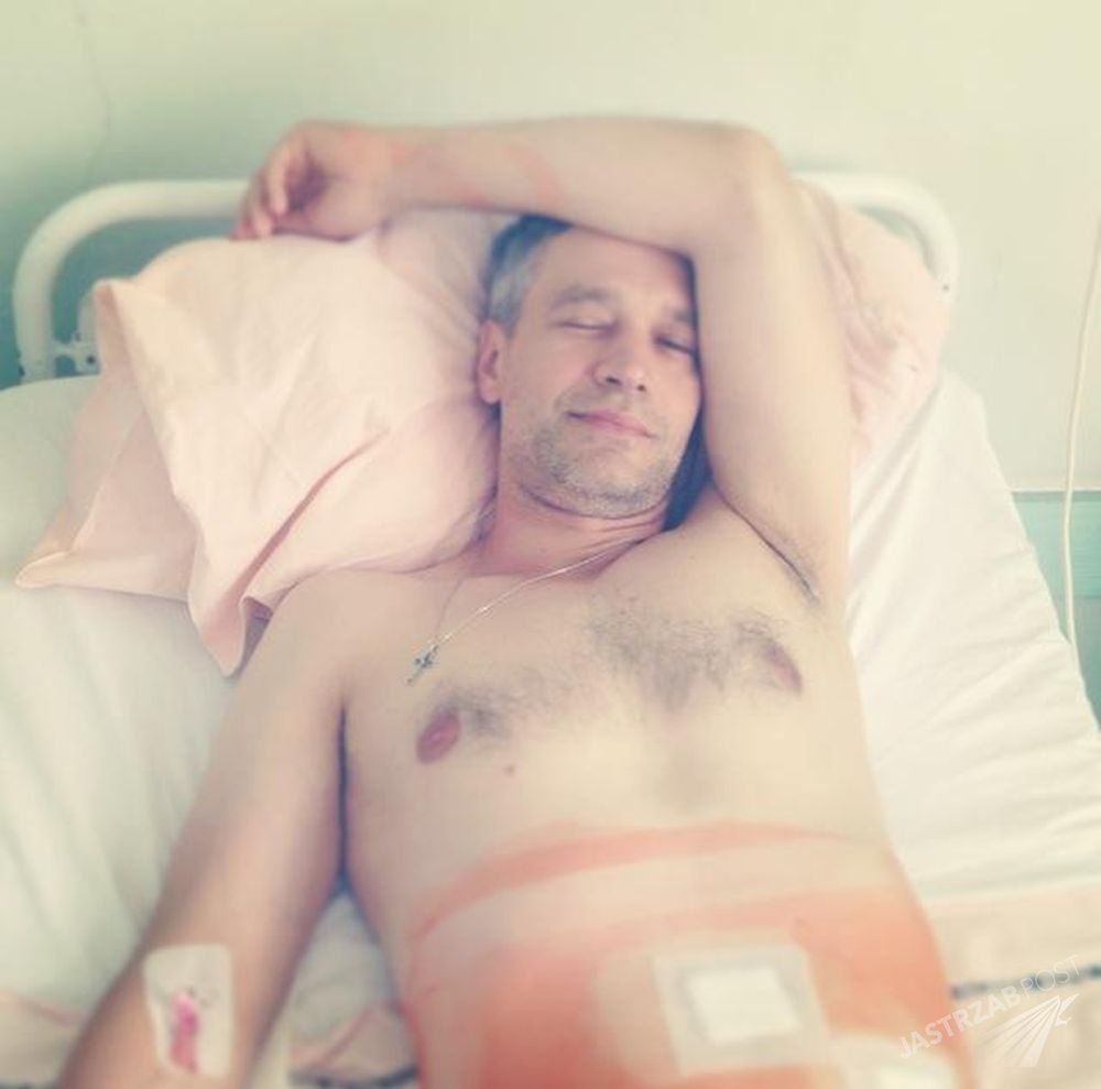 Michał Żebrowski w szpitalu, fot. Facebook