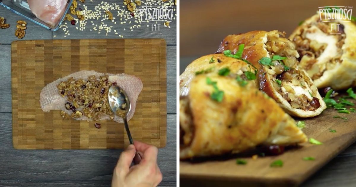 Indyk z orzechowym farszem