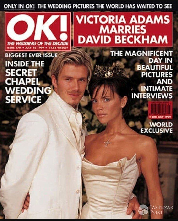 Okładka ślubna Victorii i Davida Beckhamow