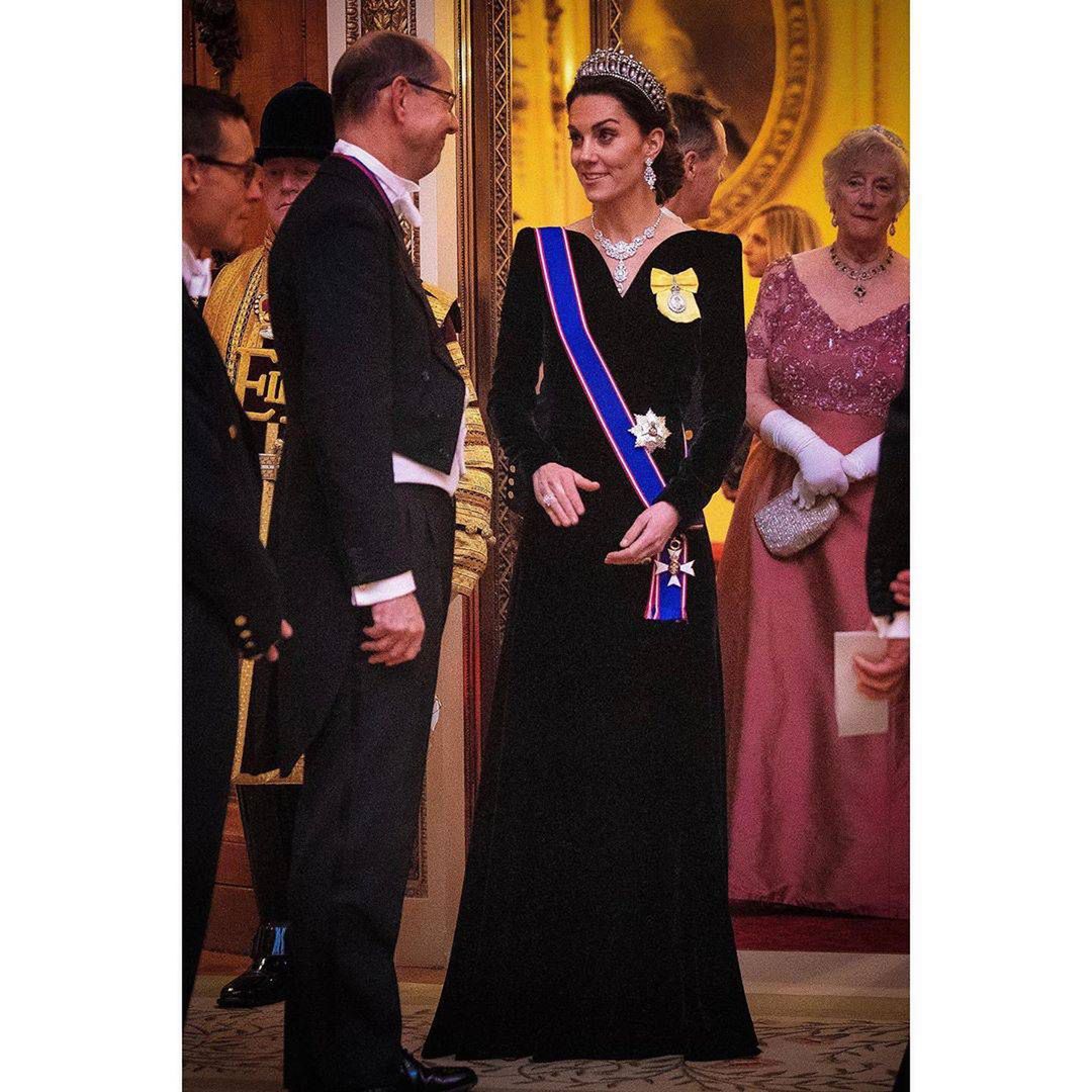Księżna Kate w tiarze księżnej Diany na przyjęciu w Pałacu Buckingham