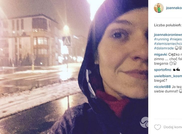 Joanna Koroniewska biega po śniegu fot. Instagram.com