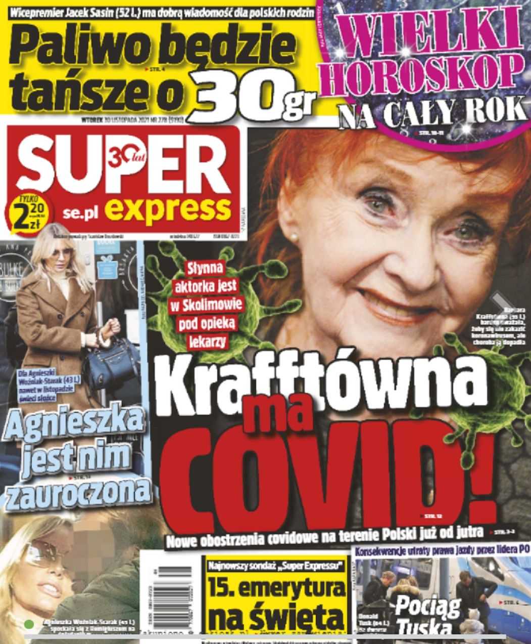 Super Express okładka z dnia 30.11.2021