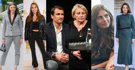 Gwiazdy podczas trzeciego dnia 47. FPFF w Gdyni: Joanna Opozda, Oliwia Bieniuk, Jarosław Bieniuk, matka Anny Przybylskiej, Weronika Rosati