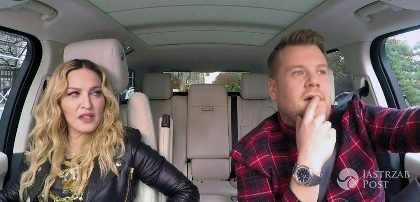 Madonna i James Corden podczas Carpool Karaoke