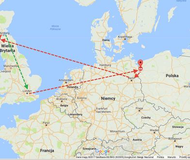 Chciał pojechać z Londynu do Edynburga koleją. Bardziej opłacało mu się polecieć przez... Szczecin