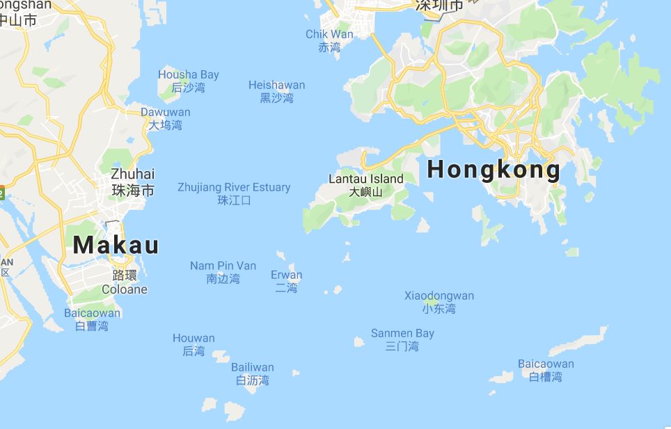 Hongkong - mapa 