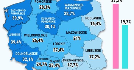 Najwięcej w zachodniopomorskim, najmniej w podkarpackim. Mamy dane dotyczące nieślubnych dzieci