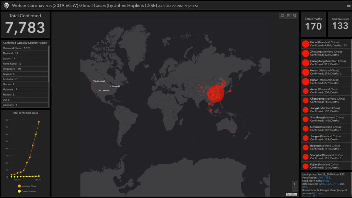 Koronawirus z Chin. Mapa zagrożenia