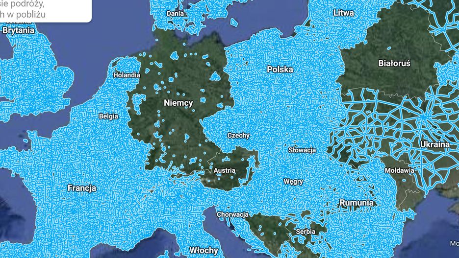Google Street View działa praktycznie w większości państw Europy