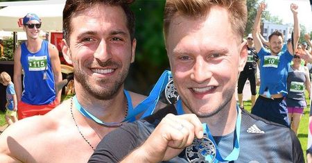 Gwiazdy biegną w maratonie charytatywnym w Hotelu Brant: Mikołaj Roznerski, Rafał Maślak, Jakub Wesołowski