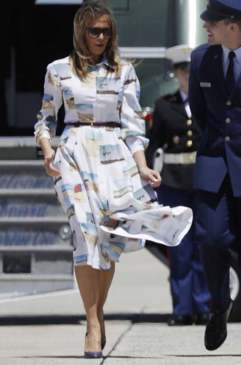 Melania Trump w zwiewnej sukience