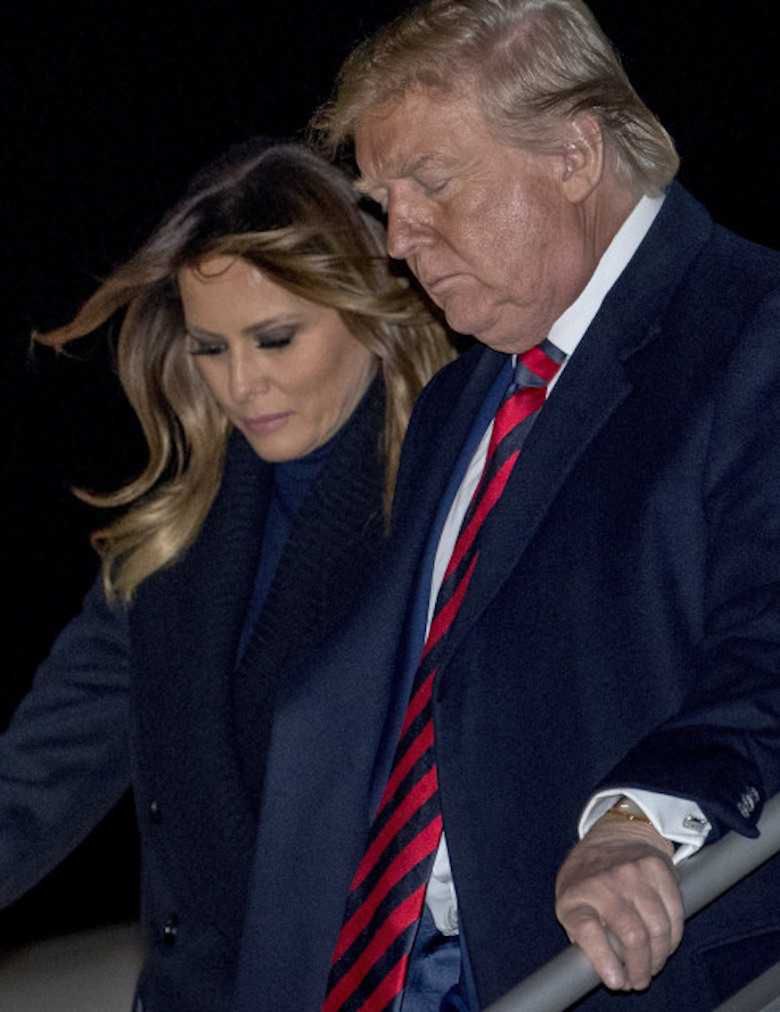 Melania Trump w stylowym płaszczu i Donald Trump