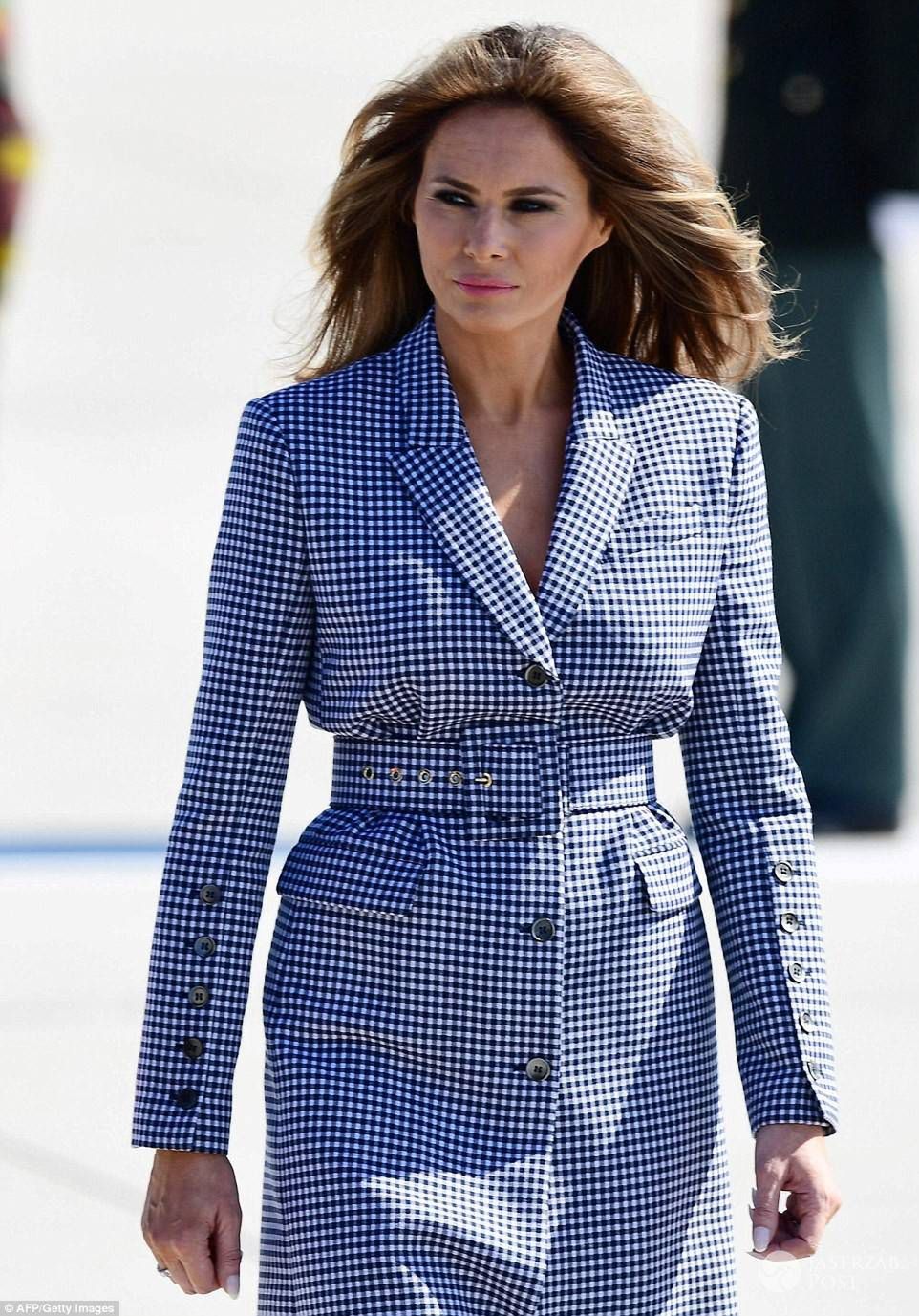 Melania Trump w marynarce w kratkę