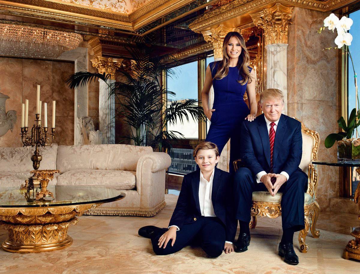 Oficjalny portret Donalda Trumpa, Melanii i ich syna Barrona