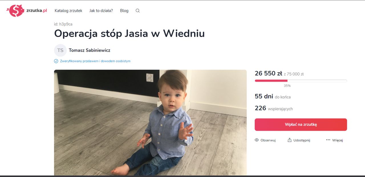 Wnuk Mariusza Sabiniewicza potrzebuje pomocy