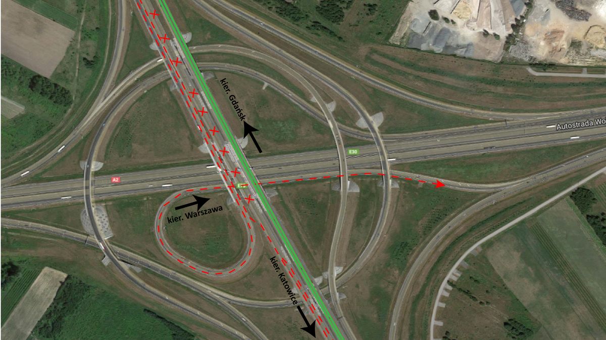 Zamknięcie wiaduktu sprawiło, że wprowadzono zmiany w organizacji ruchu. Utrudnienia na obwodnicy Łodzi. 