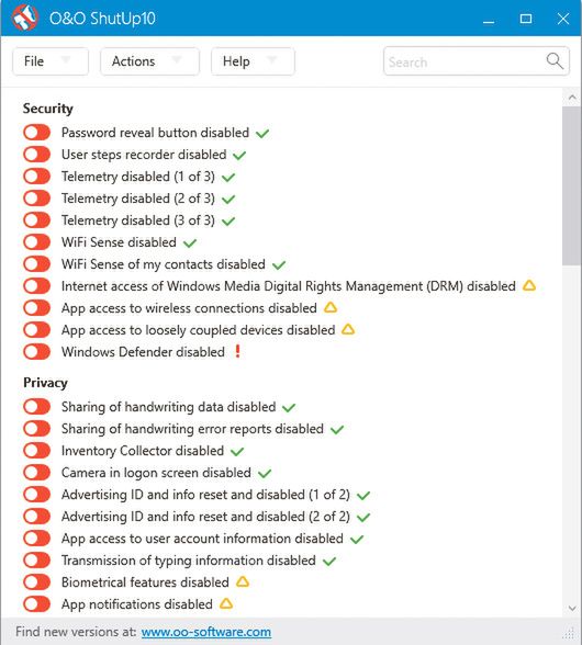 Prywatnie w Windows 10