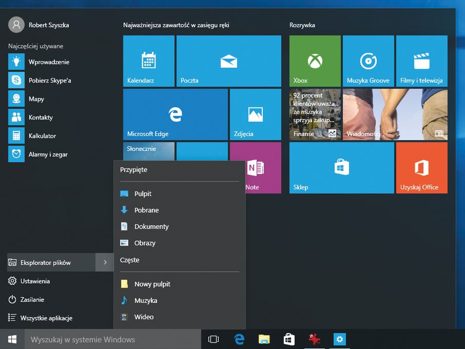 Windows 10 - Menu startowe