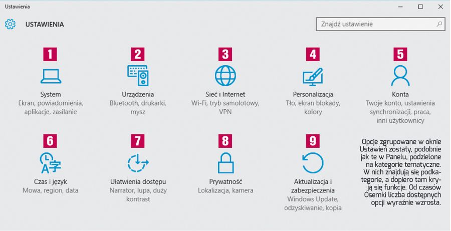 Windows 10 - Panel sterowania na nowo