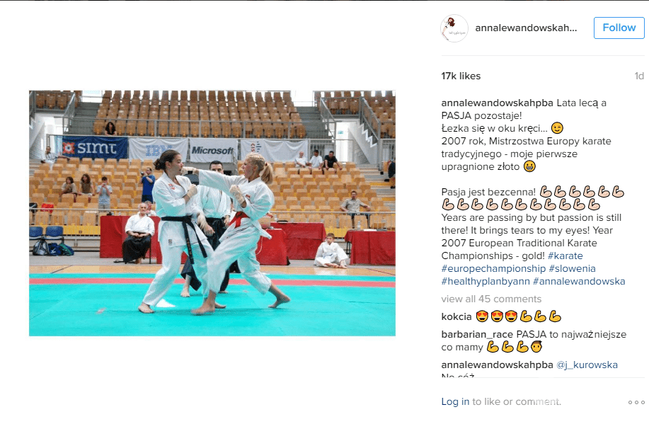 Anna Lewandowska na zdjęciu z 2007 roku podczas Mistrzostw Europy w karate!