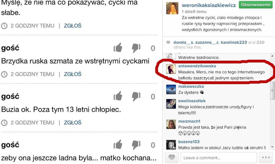 Screen z Instagrama Weroniki Książkiewicz