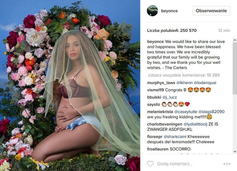 Beyonce ogłosiła drugą ciążę