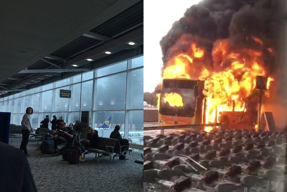 Lotnisko Stansted skąpane w dymie. "Czy ktoś wie, co się dzieje?"