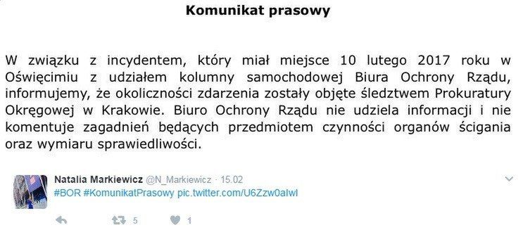 Komunikat Prasowy BOR