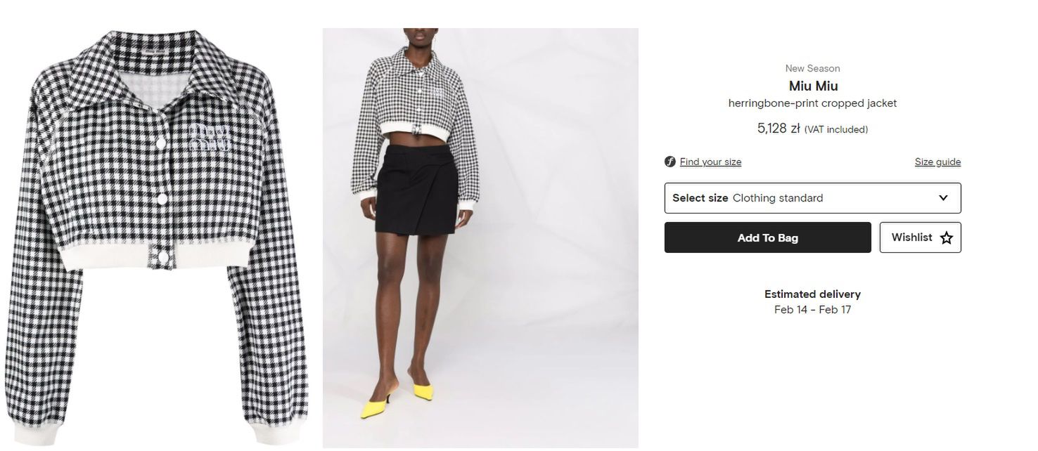 Kurtka Miu Miu - źródło: farfetch.com