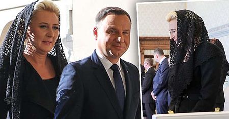 Agata Duda jak czarna Madonna i Andrzej Duda na spotkaniu z papieżem Franciszkiem. Pierwsza Dama zadała szyku w Watykanie