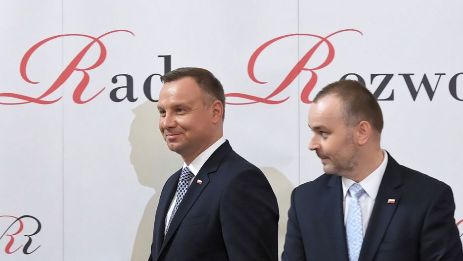 Prezydent Andrzej Duda i wiceszef jego kancelarii Paweł Mucha