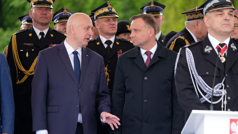 Wybory prezydenckie. Europoseł Joachim Brudziński i prezydent Andrzej Duda.