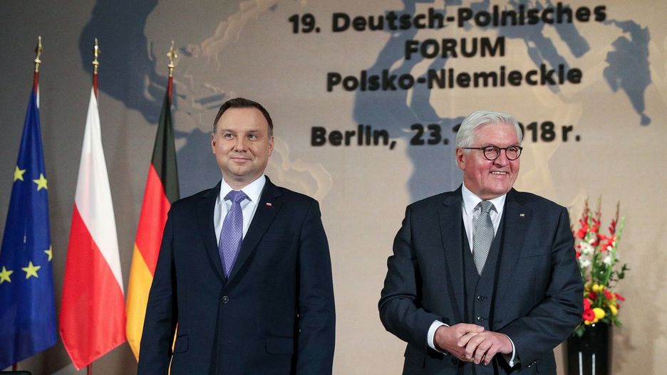 Prezydenci Andrzej Duda i Frank-Walter Steinmeier podczas XIX Forum Polsko-Niemieckiego