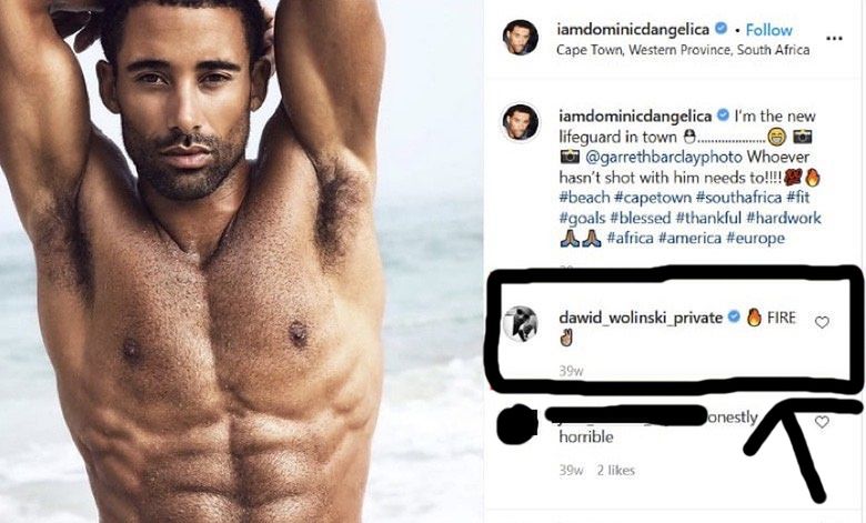 Dawid Woliński skomentował post Dominica z Top Model