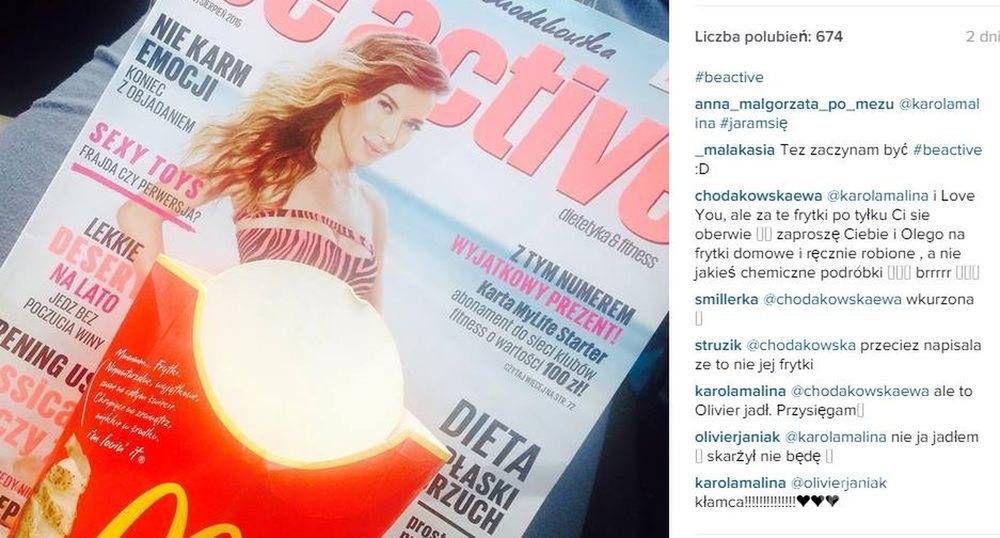 Ewa Chodakowska krytykuje Karolinę Malinowską, fot. Instagram