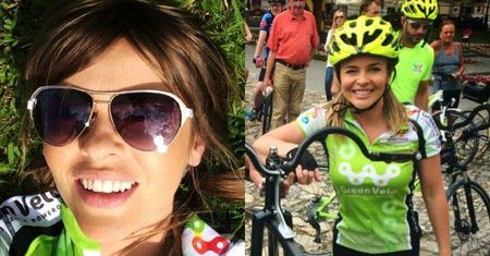 Edyta Herbuś podczas nagrania programu "Wakacyjny peleton gwiazd" [ZDJĘCIA]