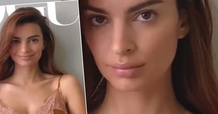 Emily Ratajkowski w ciąży! Pokazała brzuszek na okładce „Vogue’a”. Długo ukrywała swoje krągłości