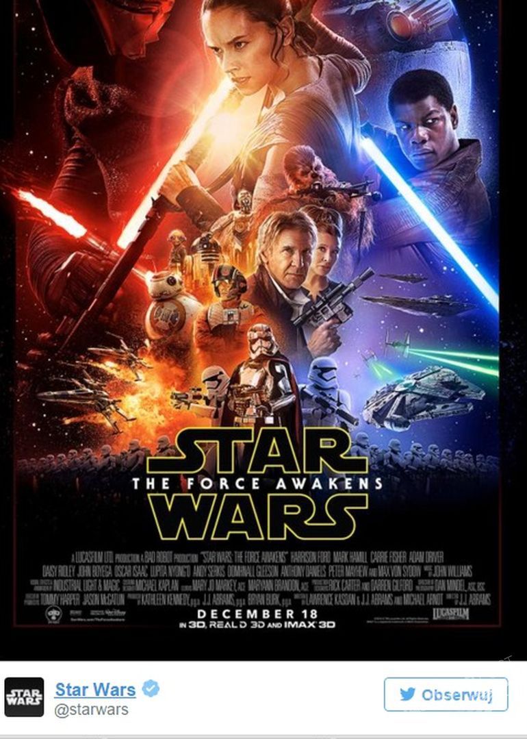 Plakat do filmu "Gwiezdne wojny. Przebudzenie mocy"