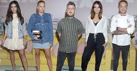 Gwiazdy na prezentacji nowego katalogu mebli: Jessica Mercedes, Klaudia Halejcio, Honorata Skarbek i Maciek Sieradzki