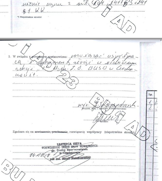 Dokument dot. zakończenia współpracy, strona 2 