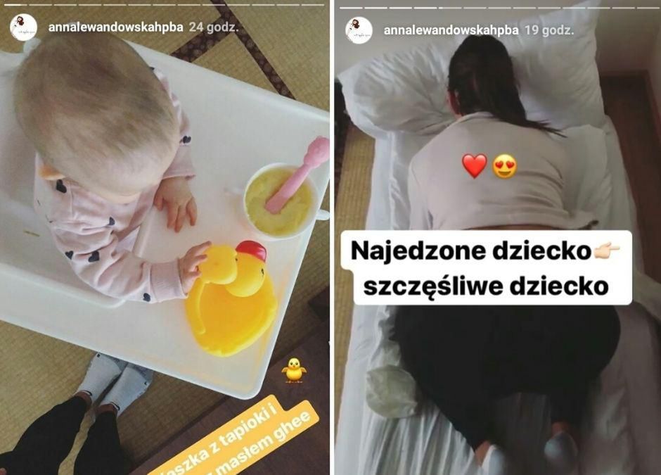 Klara Lewandowska bawi się kaczuszkami