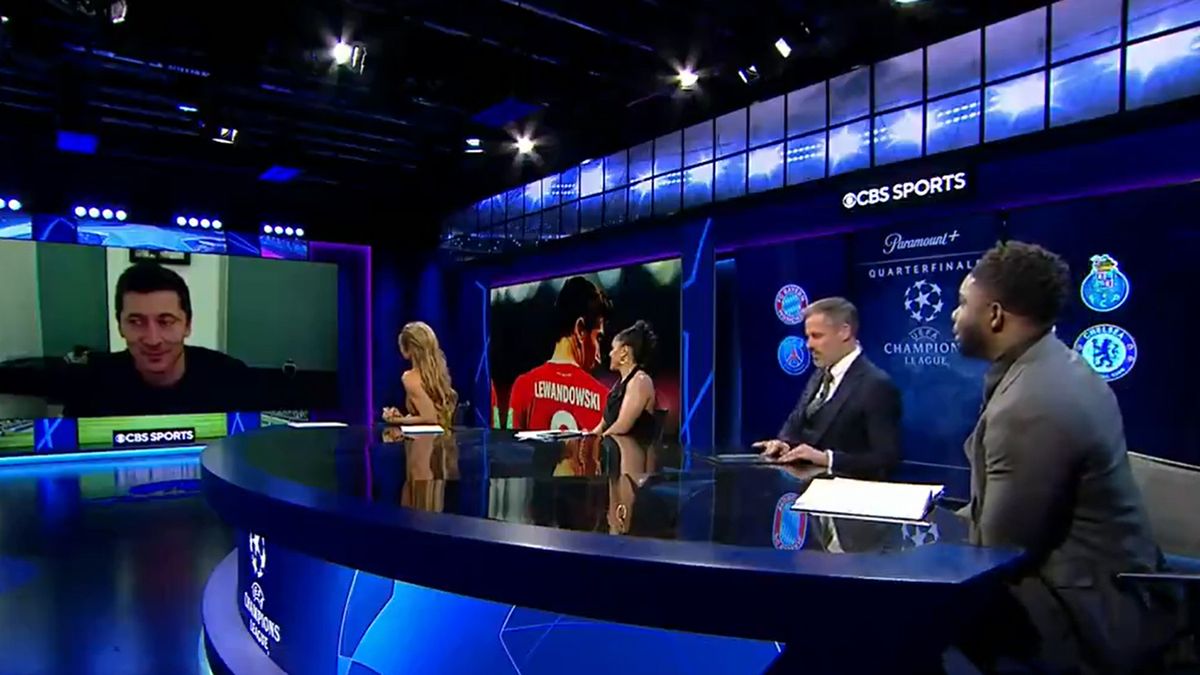 Robert Lewandowski udzielał wywiadu. Klara pojawiła się kadrze