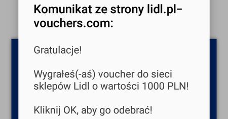 Tysiąc zł na zakupy w Lidlu? Uważaj, to oszustwo