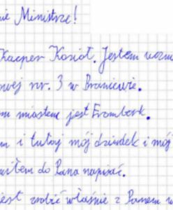 10-latek napisał list do ministra. 'Ta sprawa jest dla mnie bardzo ważna"