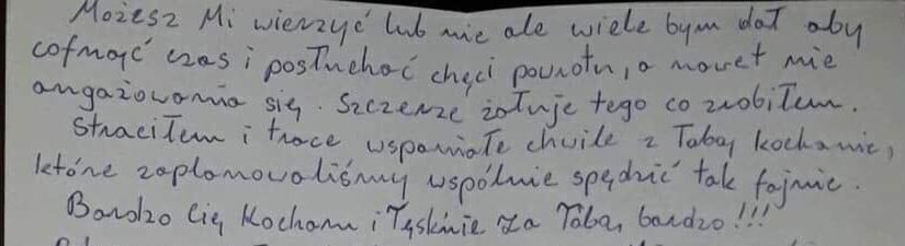 Fragment listu Tomasza do Sylwii 
