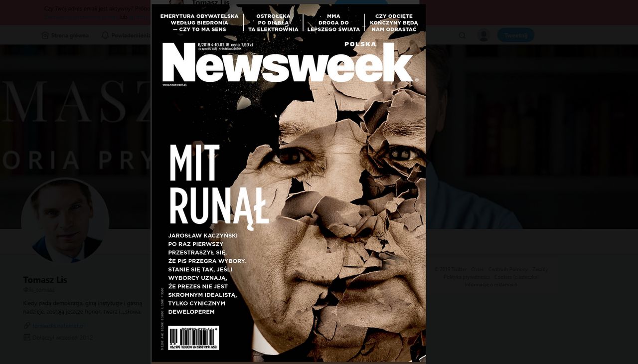 Nowa okładka "Newsweeka" robi wrażenie. "Mit runął"