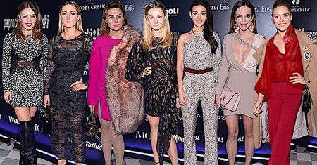 Gwiazdy na urodzinowym pokazie Paprocki & Brzozowski: Karolina Szostak, Edyta Herbuś, Małgorzata Socha, Reni Jusis