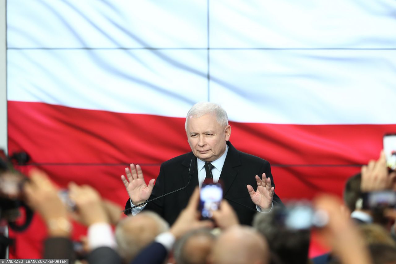 Wyniki wyborów 2019. Jarosław Kaczyński podsumowuje wyniki